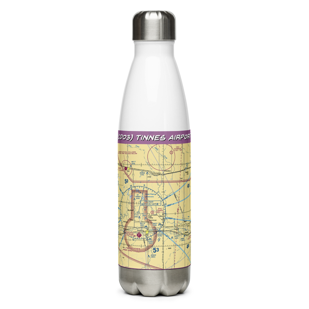 Tinnes Airport (CD03) VFR Sectional Water Bottle 