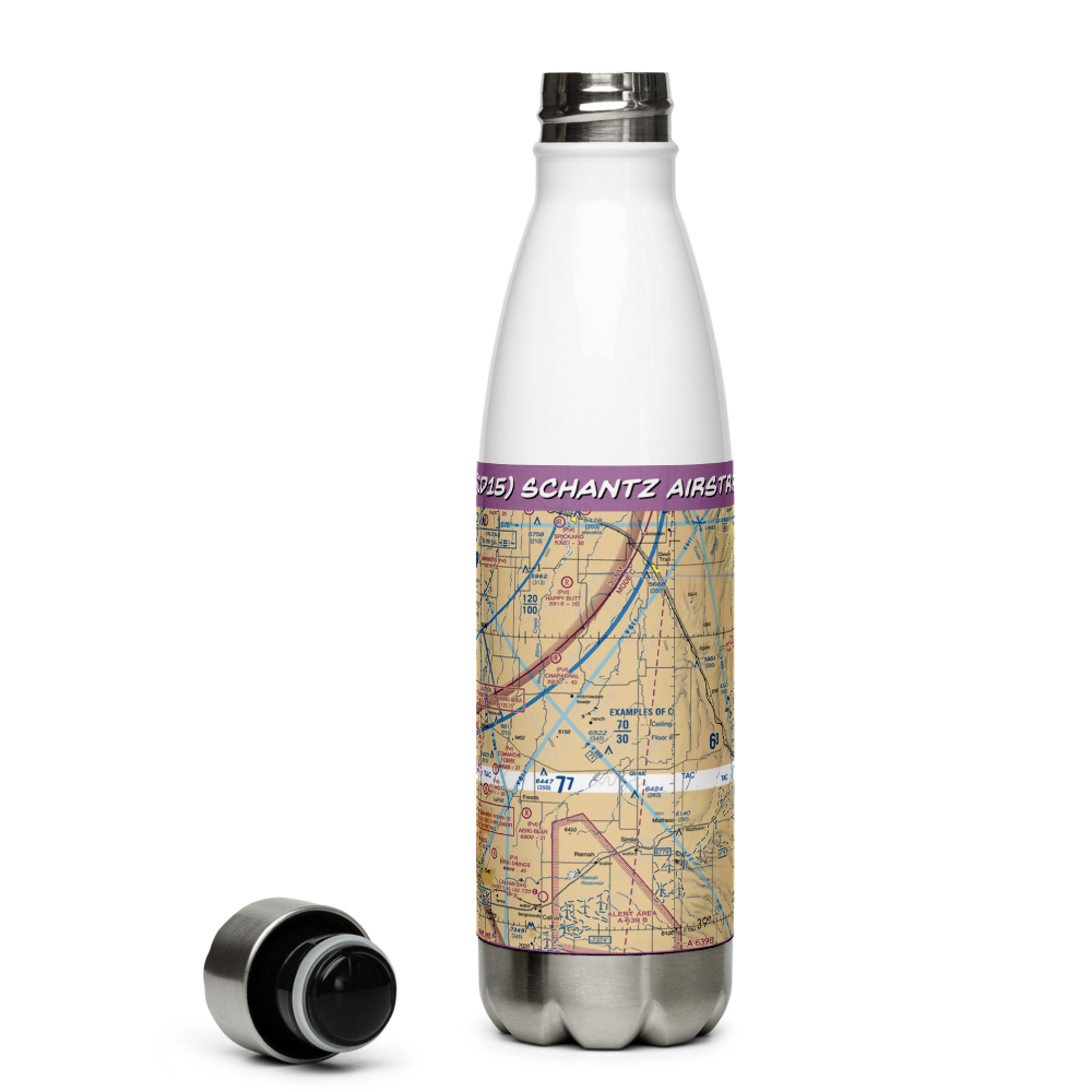 Schantz Airstrip (CD15) VFR Sectional Water Bottle 