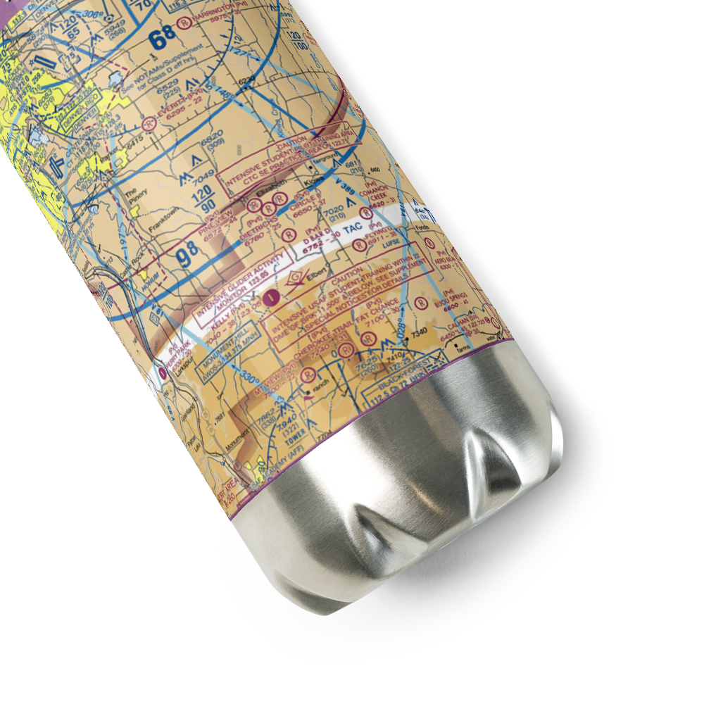 Flyin' B Ranch Airport (CD45) VFR Sectional Water Bottle 
