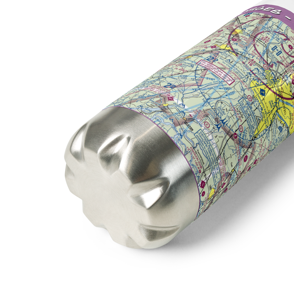 Borges - Clarksburg Airport (CN13) VFR Sectional Water Bottle 
