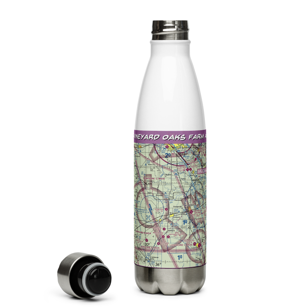 Vineyard Oaks Farm Airport (CN15) VFR Sectional Water Bottle 