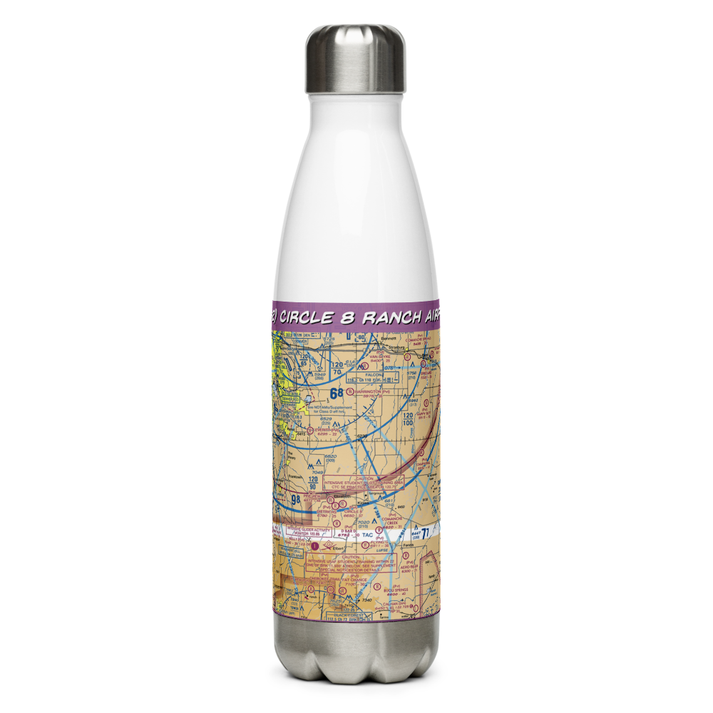 Circle 8 Ranch Airport (CO42) VFR Sectional Water Bottle 