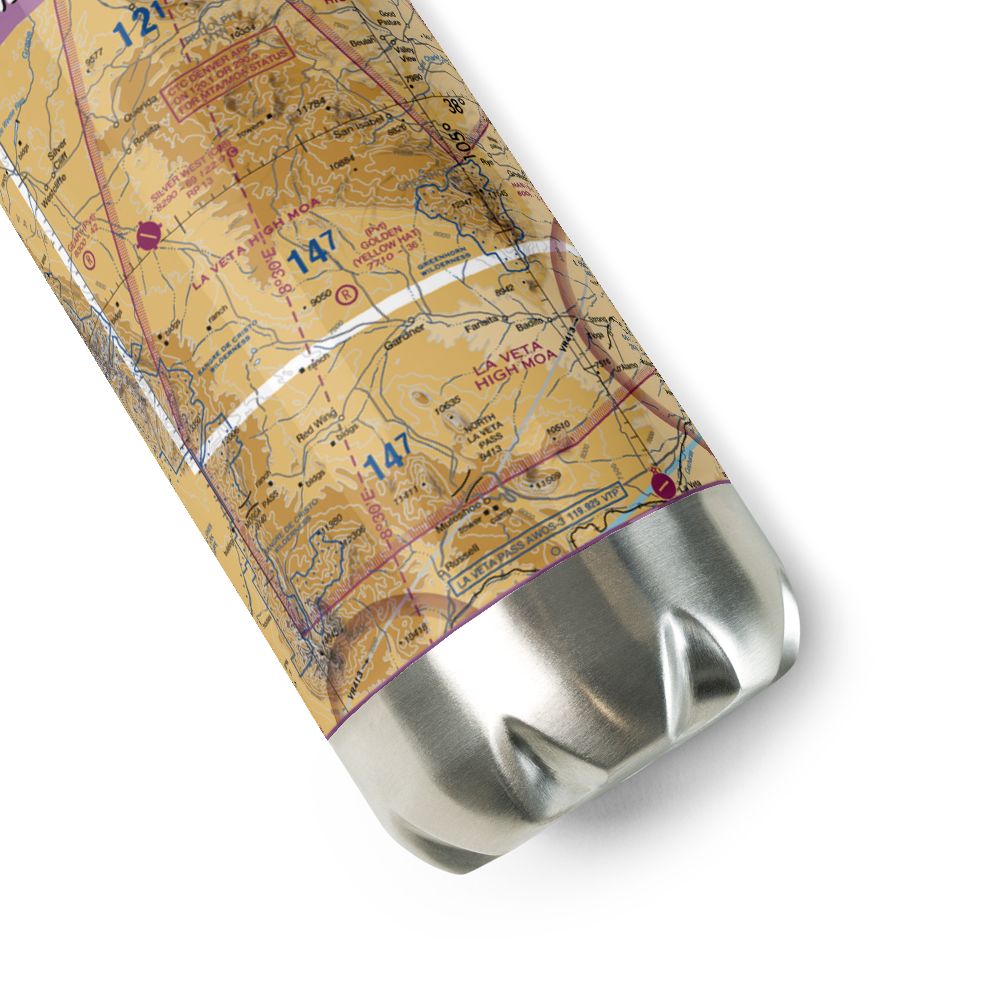 Golden Field (Yellow Hat) Airport (CO61) VFR Sectional Water Bottle 