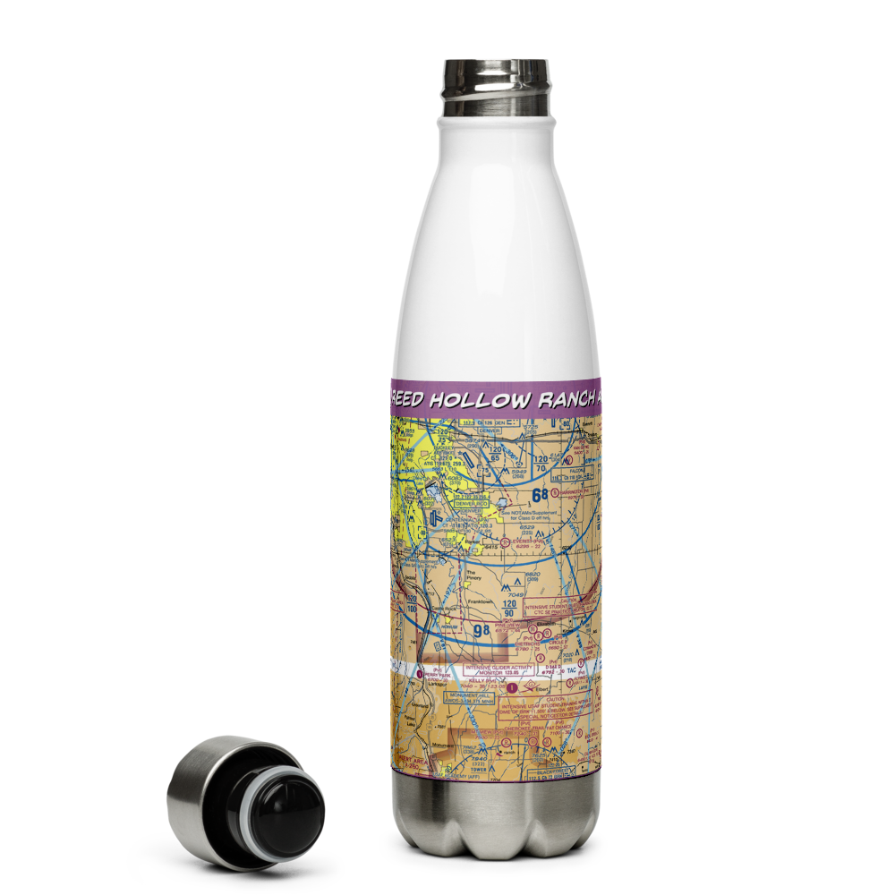 Reed Hollow Ranch Airport (CO96) VFR Sectional Water Bottle 
