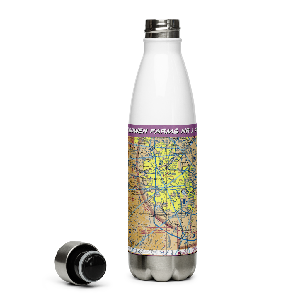 Bowen Farms Nr 1 Airport (CO98) VFR Sectional Water Bottle 