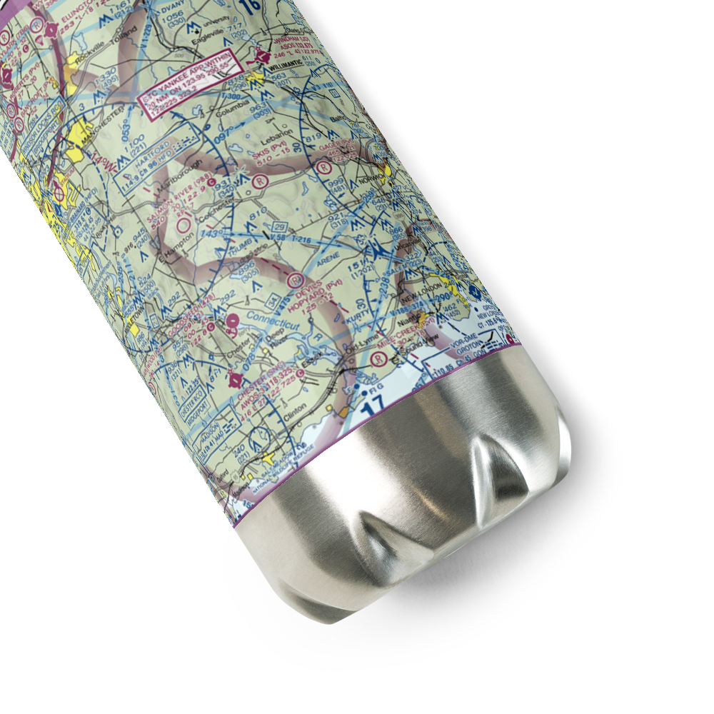 Skis Landing Area Airport (CT07) VFR Sectional Water Bottle 