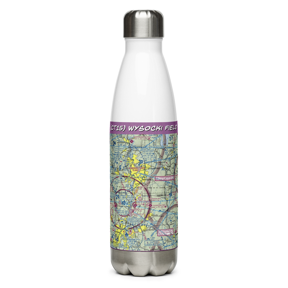 Wysocki Field (CT15) VFR Sectional Water Bottle 