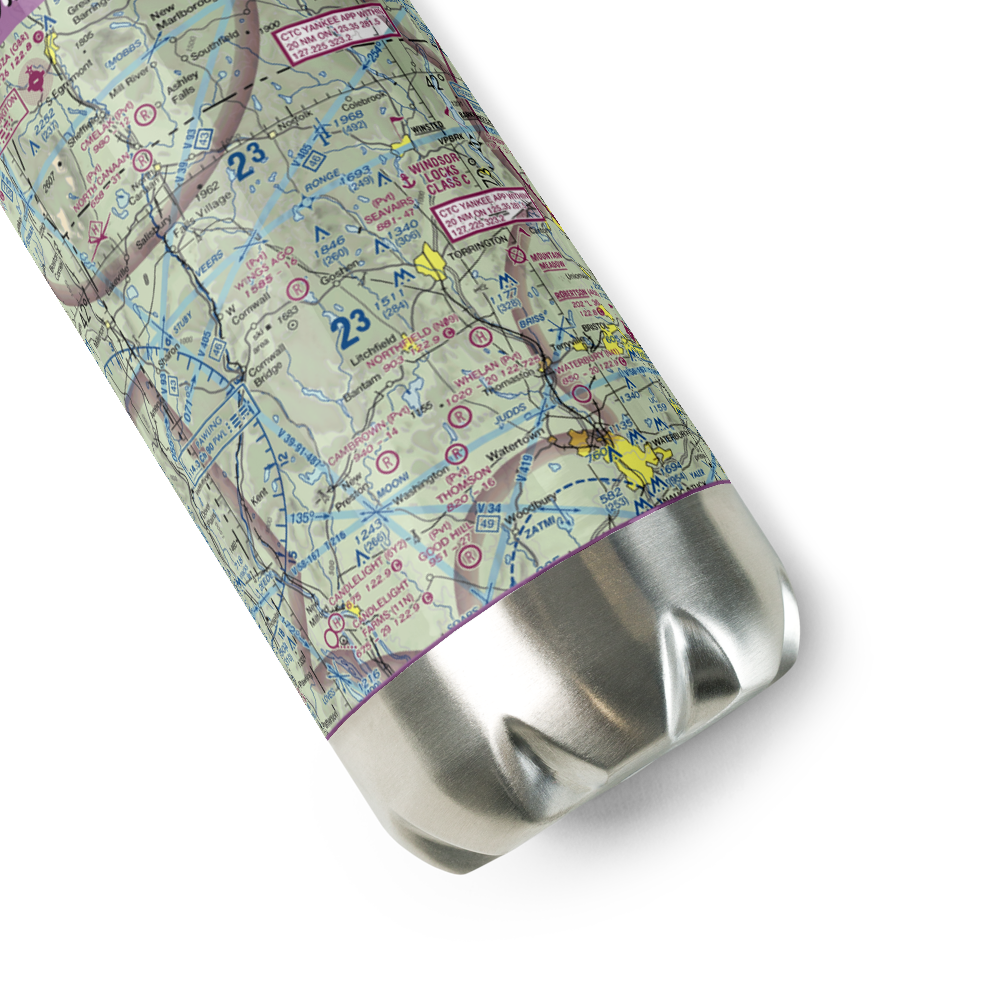 Wings Ago Airstrip (CT42) VFR Sectional Water Bottle 