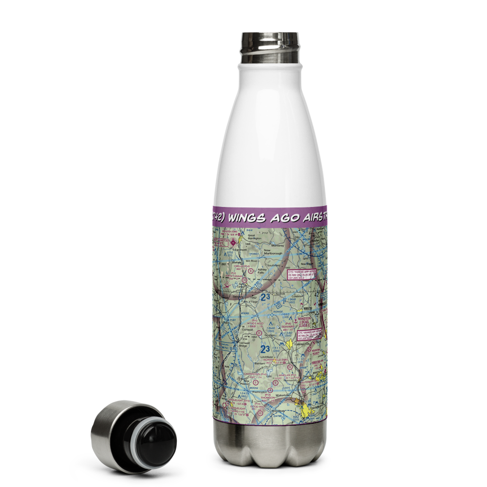 Wings Ago Airstrip (CT42) VFR Sectional Water Bottle 
