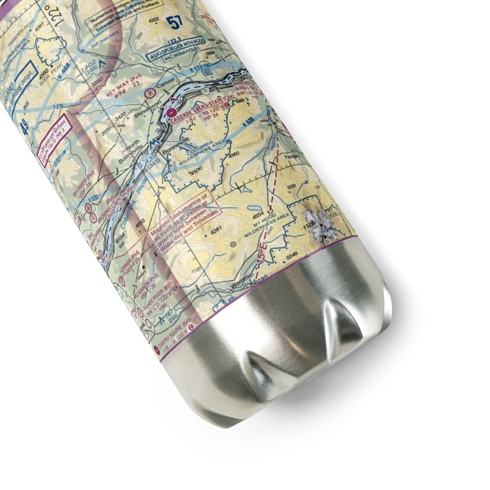 Cascade Locks State Airport (CZK) VFR Sectional Water Bottle 