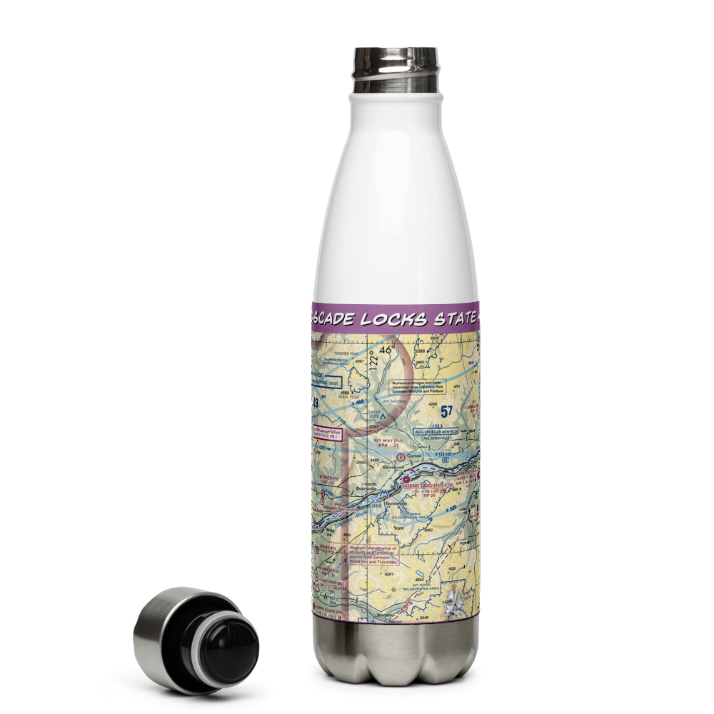 Cascade Locks State Airport (CZK) VFR Sectional Water Bottle 
