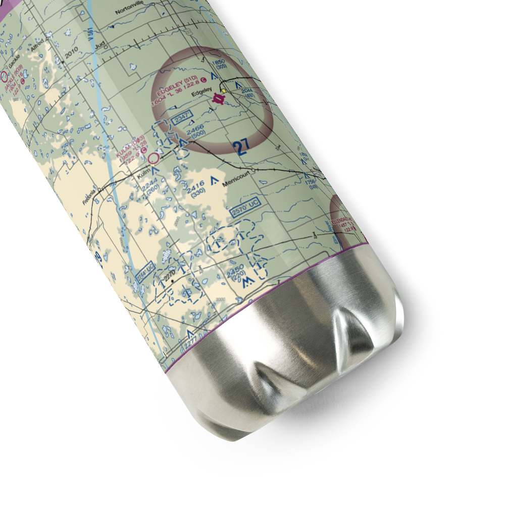 Kulm Municipal Airport (D03) VFR Sectional Water Bottle 