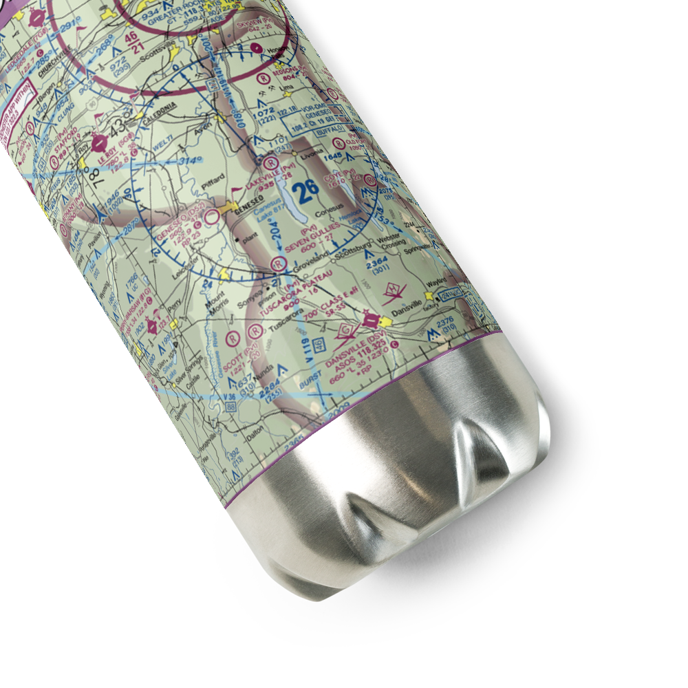 Geneseo Airport (D52) VFR Sectional Water Bottle 