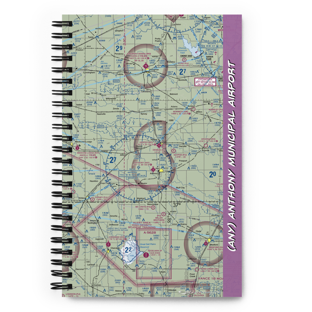 Anthony Municipal Airport (ANY) VFR Sectional Notebook 