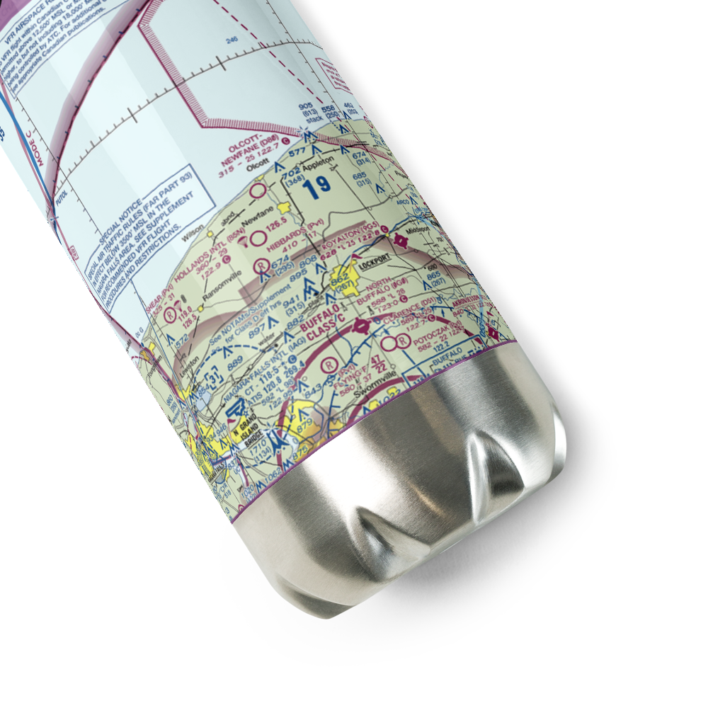 Olcott-Newfane Airport (D80) VFR Sectional Water Bottle 