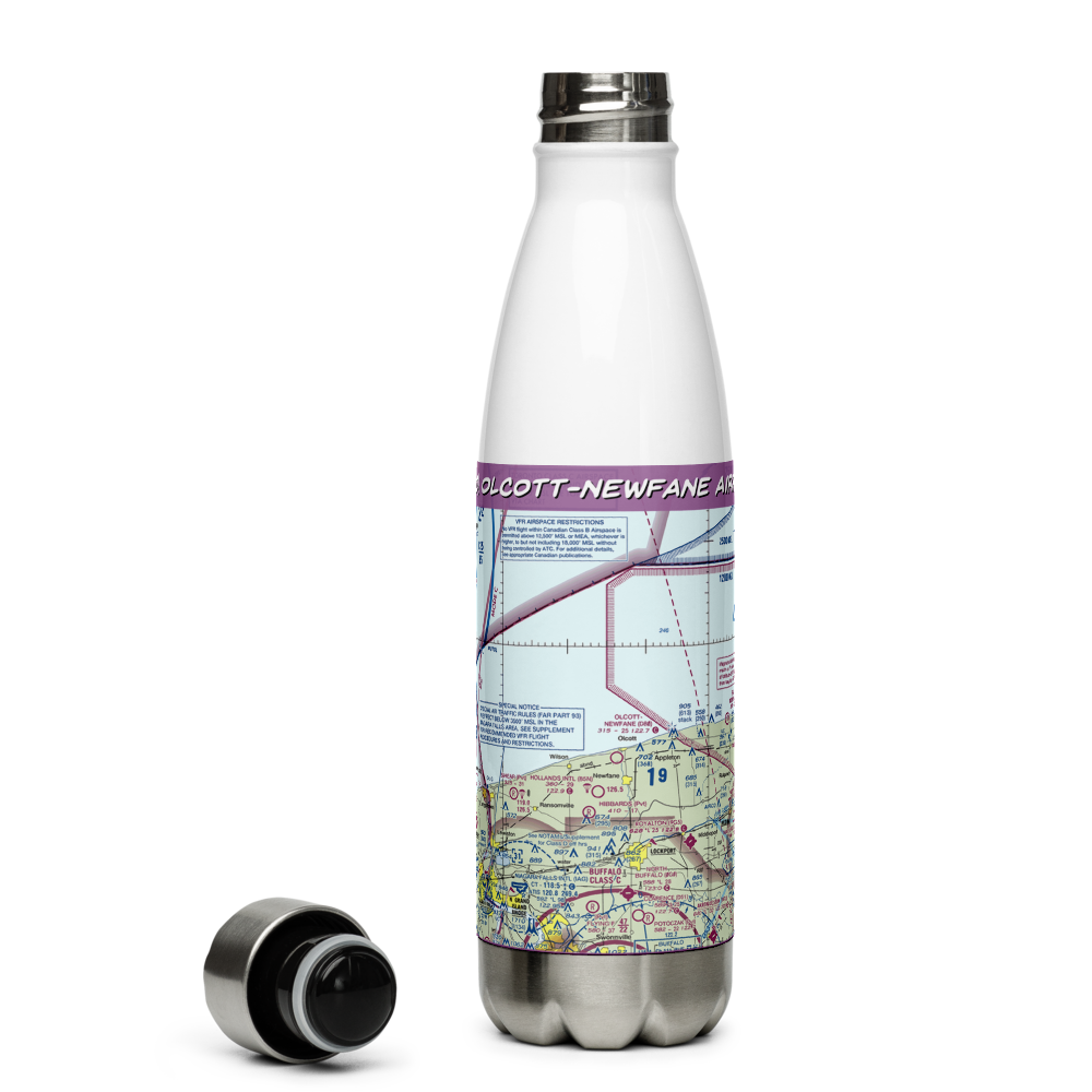 Olcott-Newfane Airport (D80) VFR Sectional Water Bottle 