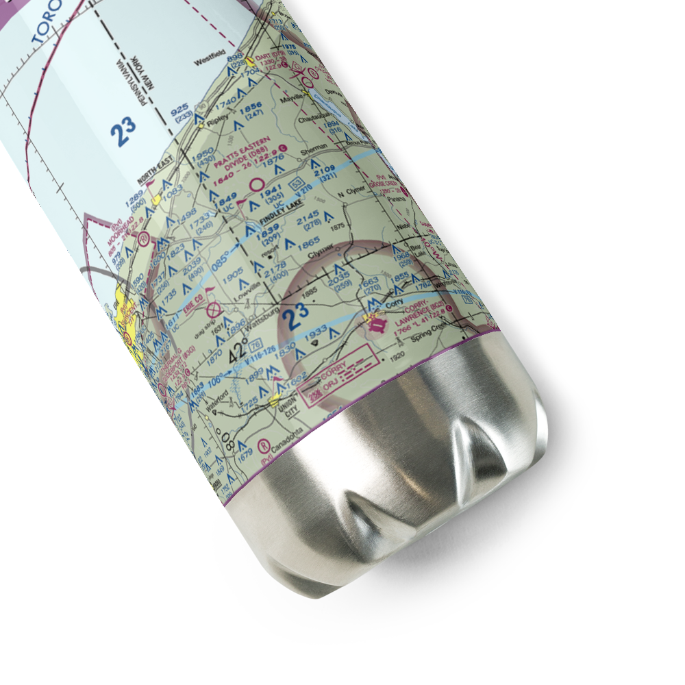 Pratt's Eastern Divide Airport (D88) VFR Sectional Water Bottle 