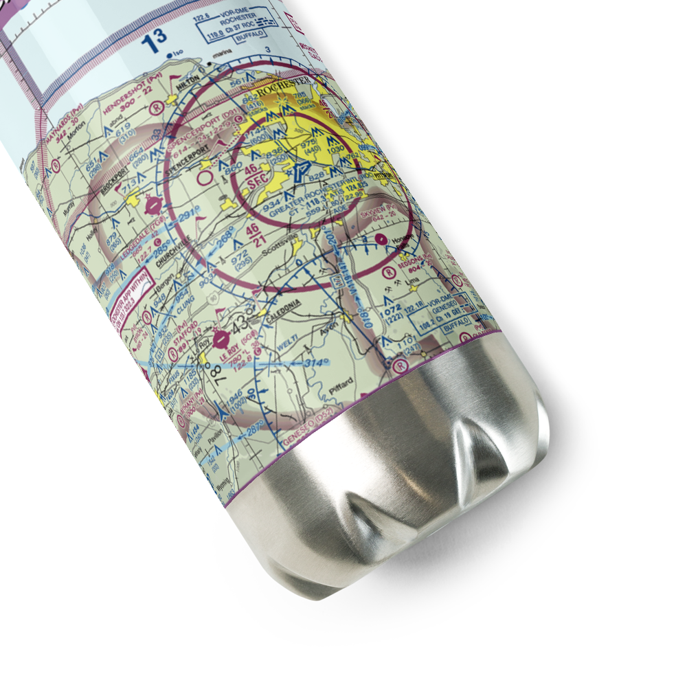 Spencerport Airpark (D91) VFR Sectional Water Bottle 