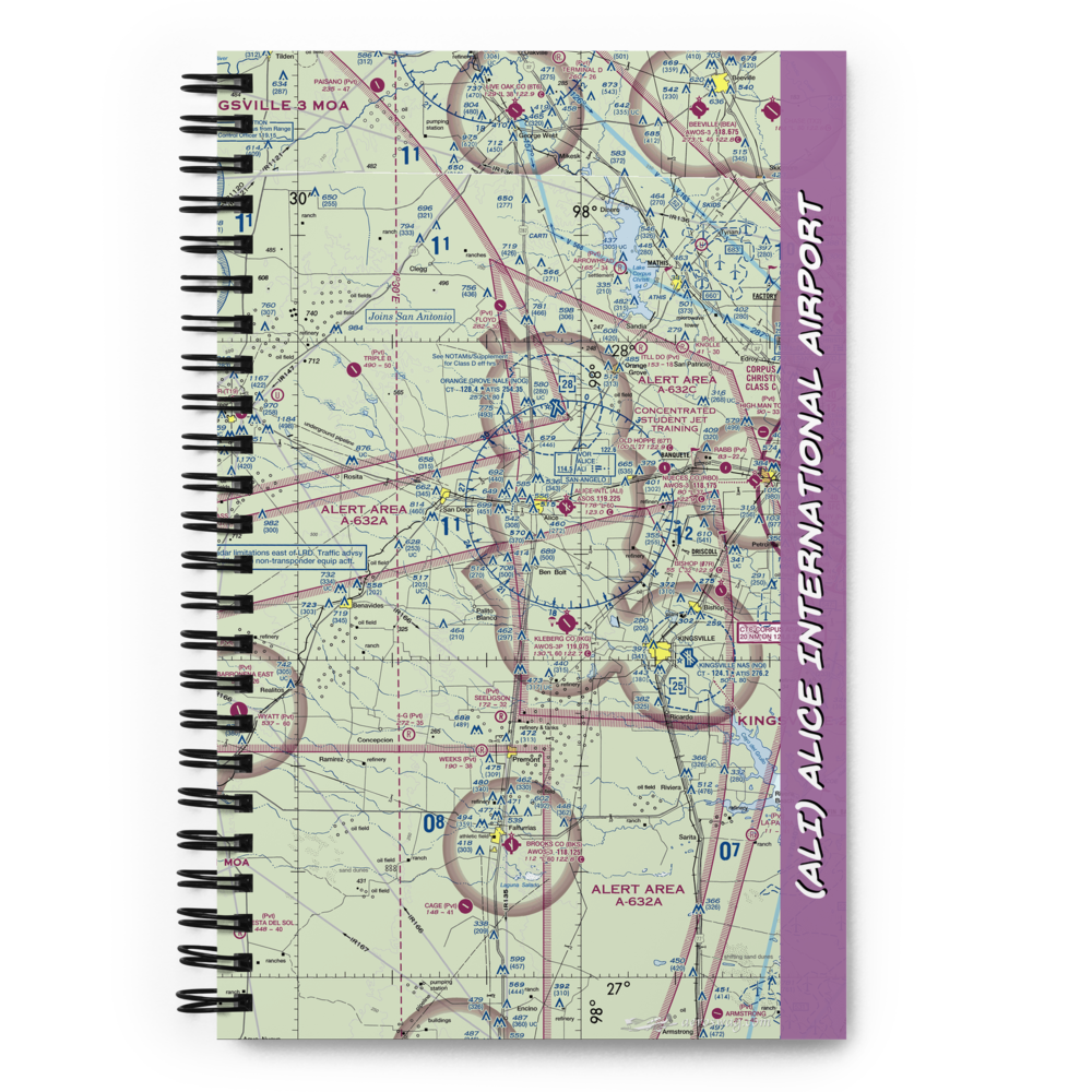 Alice International Airport (ALI) VFR Sectional Notebook 