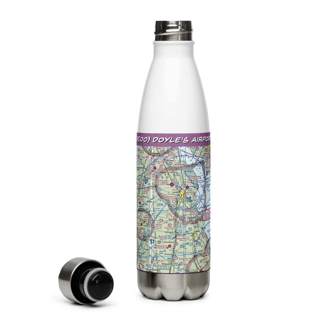 Doyle's Airport (DE00) VFR Sectional Water Bottle 