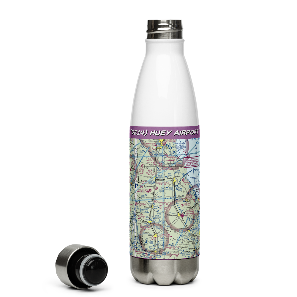 Huey Airport (DE14) VFR Sectional Water Bottle 