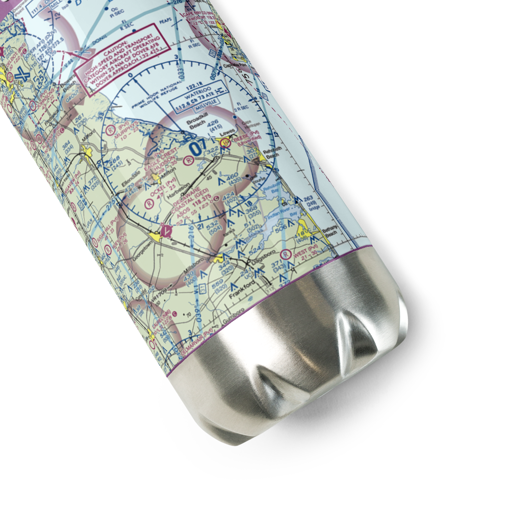 Eagle Crest-Hudson Airport (DE25) VFR Sectional Water Bottle 