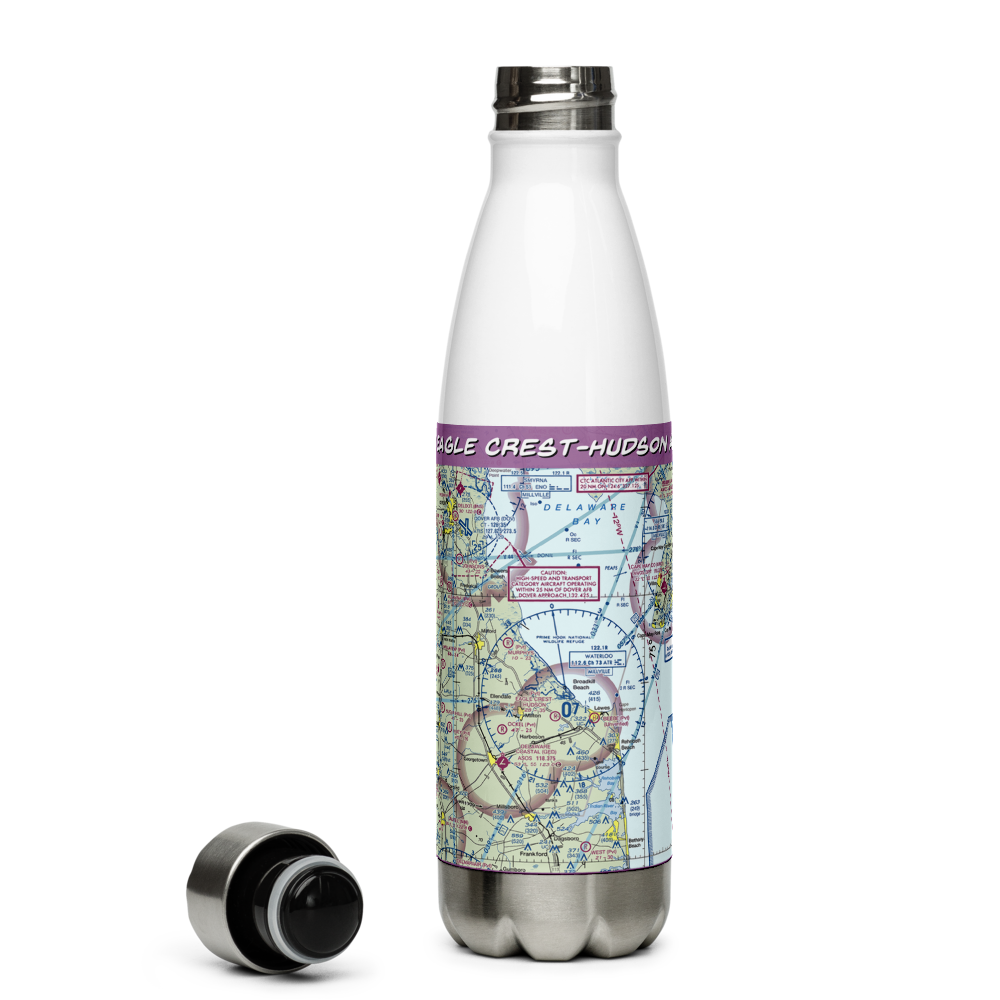 Eagle Crest-Hudson Airport (DE25) VFR Sectional Water Bottle 