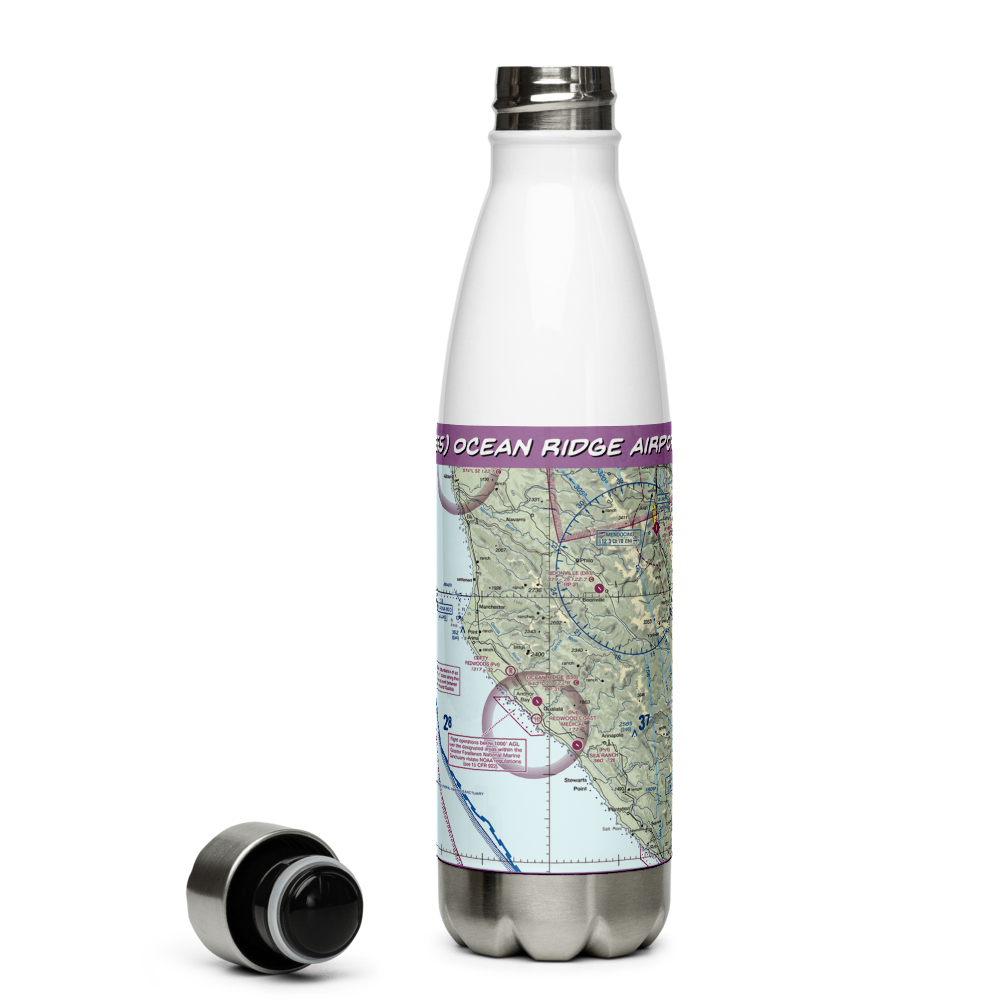 Ocean Ridge Airport (E55) VFR Sectional Water Bottle 