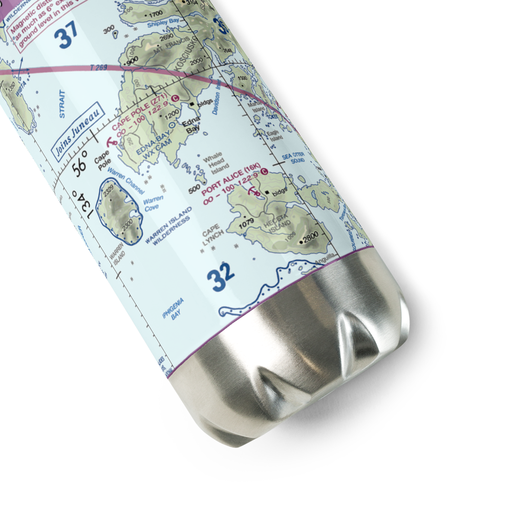 Edna Bay Seaplane Base (EDA) VFR Sectional Water Bottle 