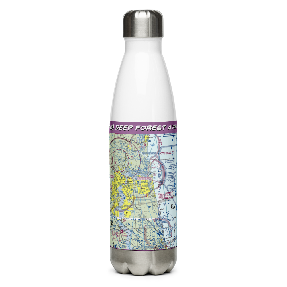 Deep Forest Airport (FD48) VFR Sectional Water Bottle 