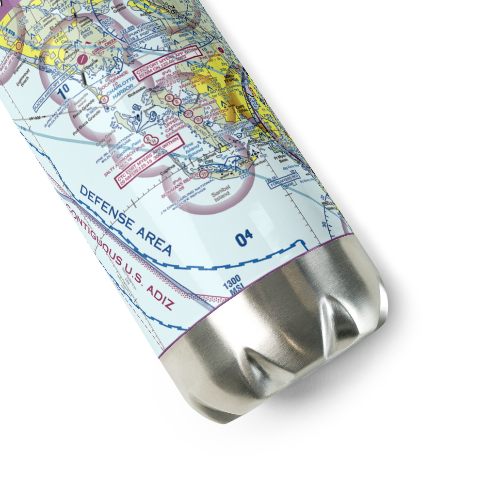 Salty Approach Airport (FL90) VFR Sectional Water Bottle 