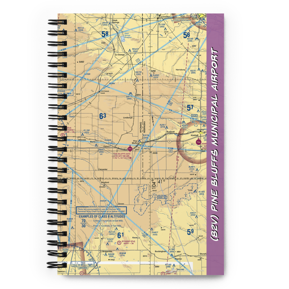 Pine Bluffs Municipal Airport (82V) VFR Sectional Notebook 
