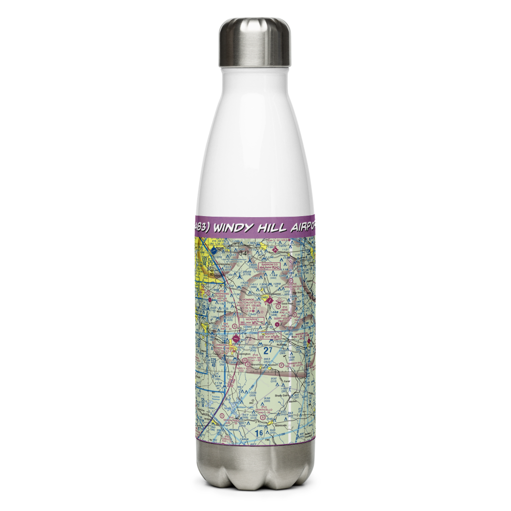 Windy Hill Airport (GA83) VFR Sectional Water Bottle 