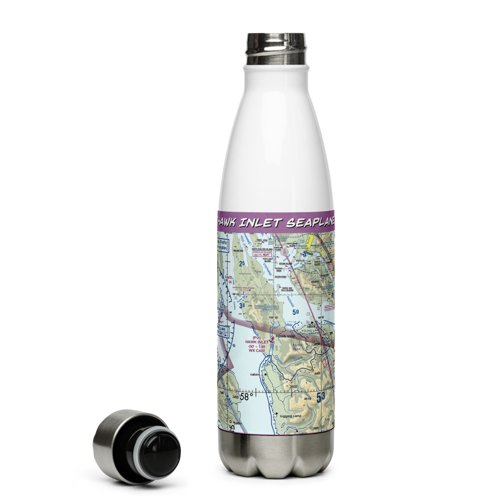 Hawk Inlet Seaplane Base (HWI) VFR Sectional Water Bottle 