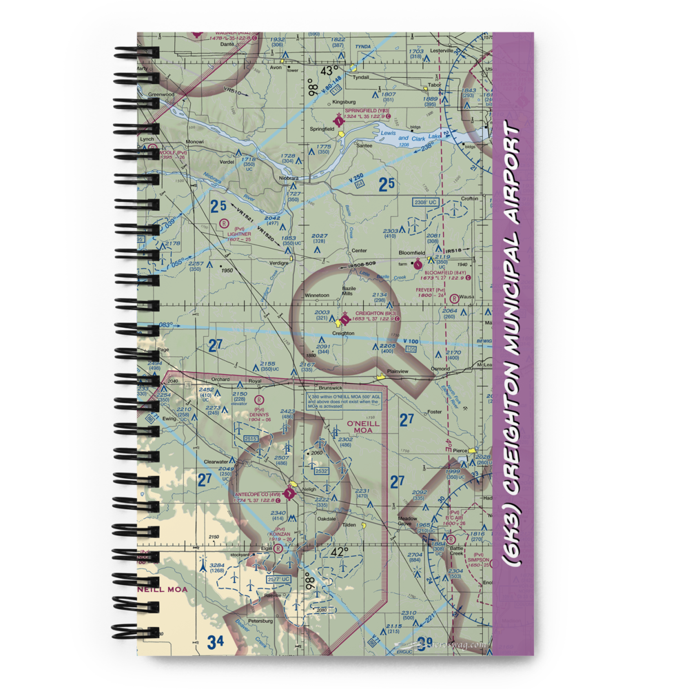 Creighton Municipal Airport (6K3) VFR Sectional Notebook 