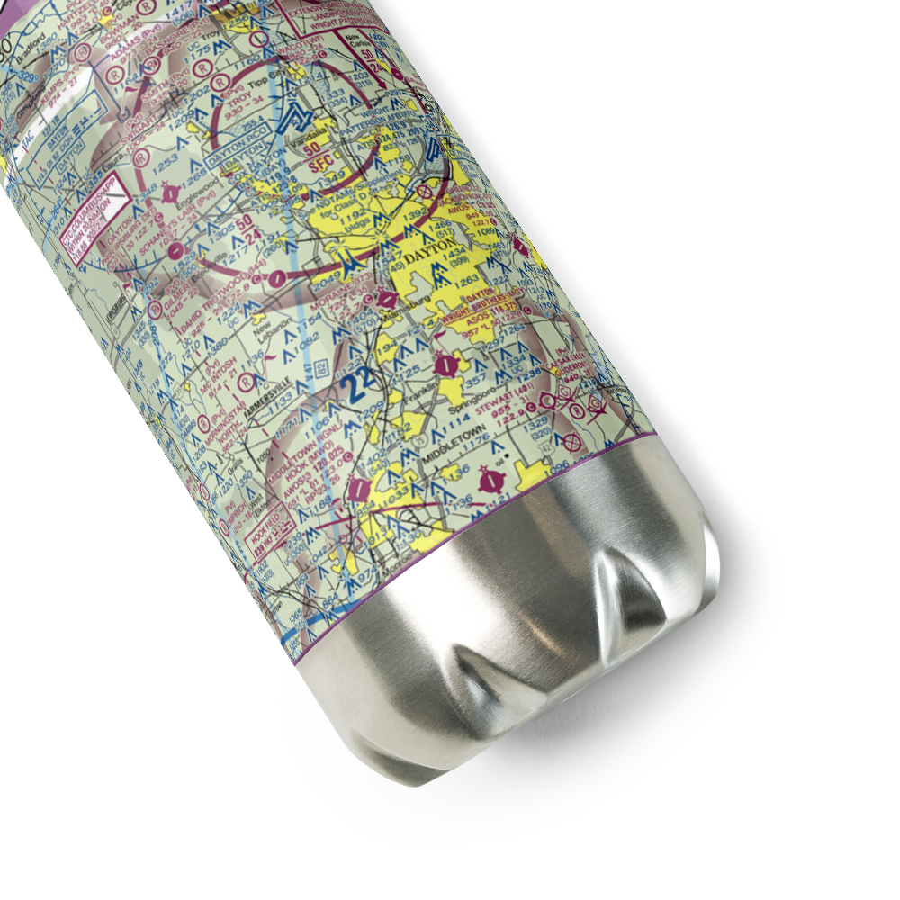 Dahio Trotwood Airport (I44) VFR Sectional Water Bottle 