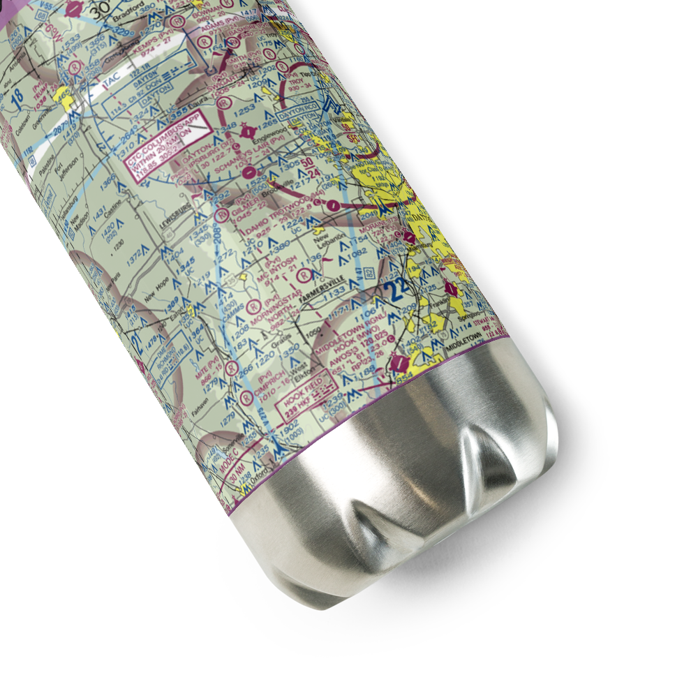 Brookville Air-Park Airport (I62) VFR Sectional Water Bottle 