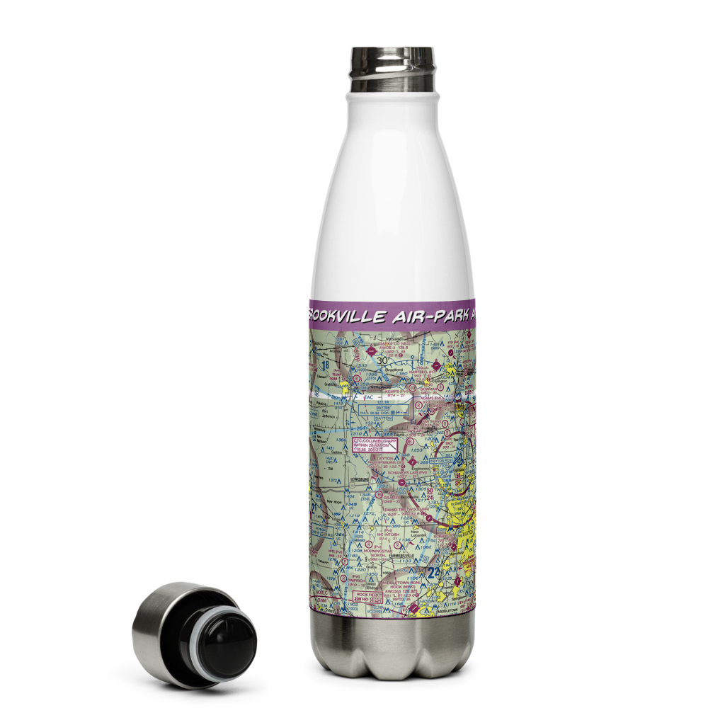 Brookville Air-Park Airport (I62) VFR Sectional Water Bottle 