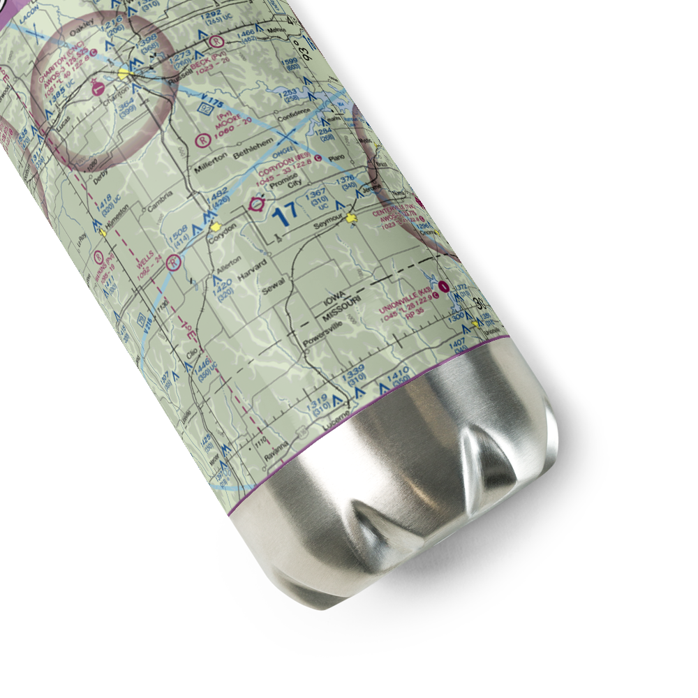 Grismore Airport (IA07) VFR Sectional Water Bottle 