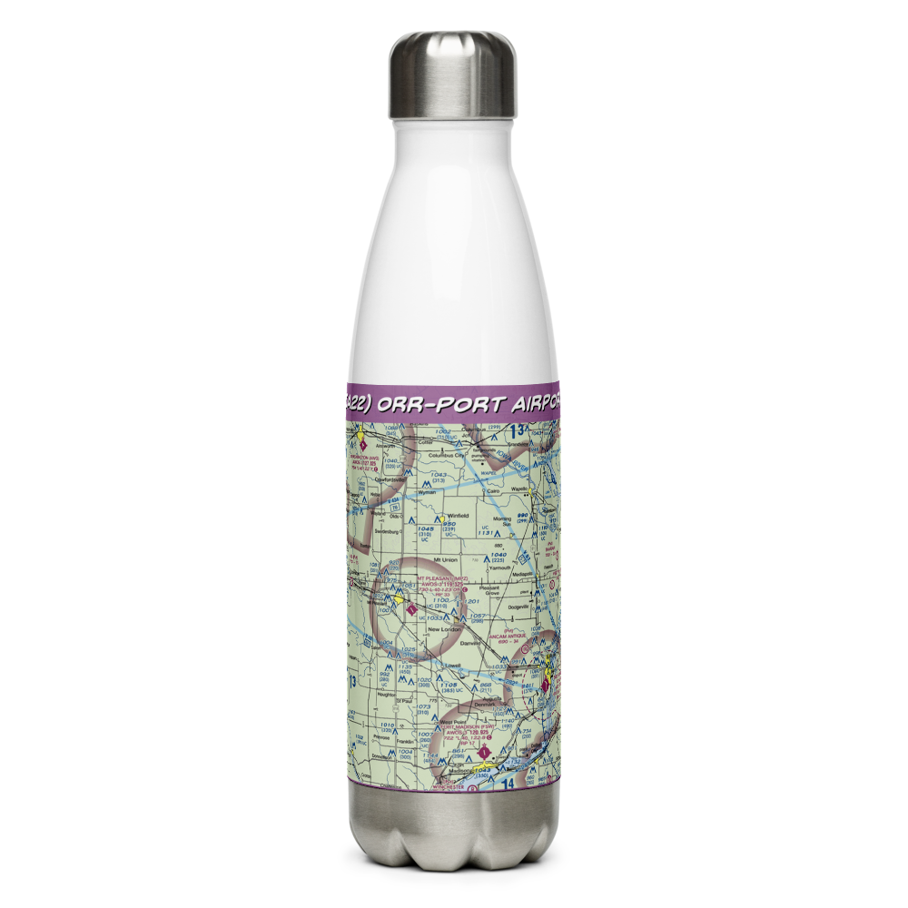 Orr-Port Airport (IA22) VFR Sectional Water Bottle 