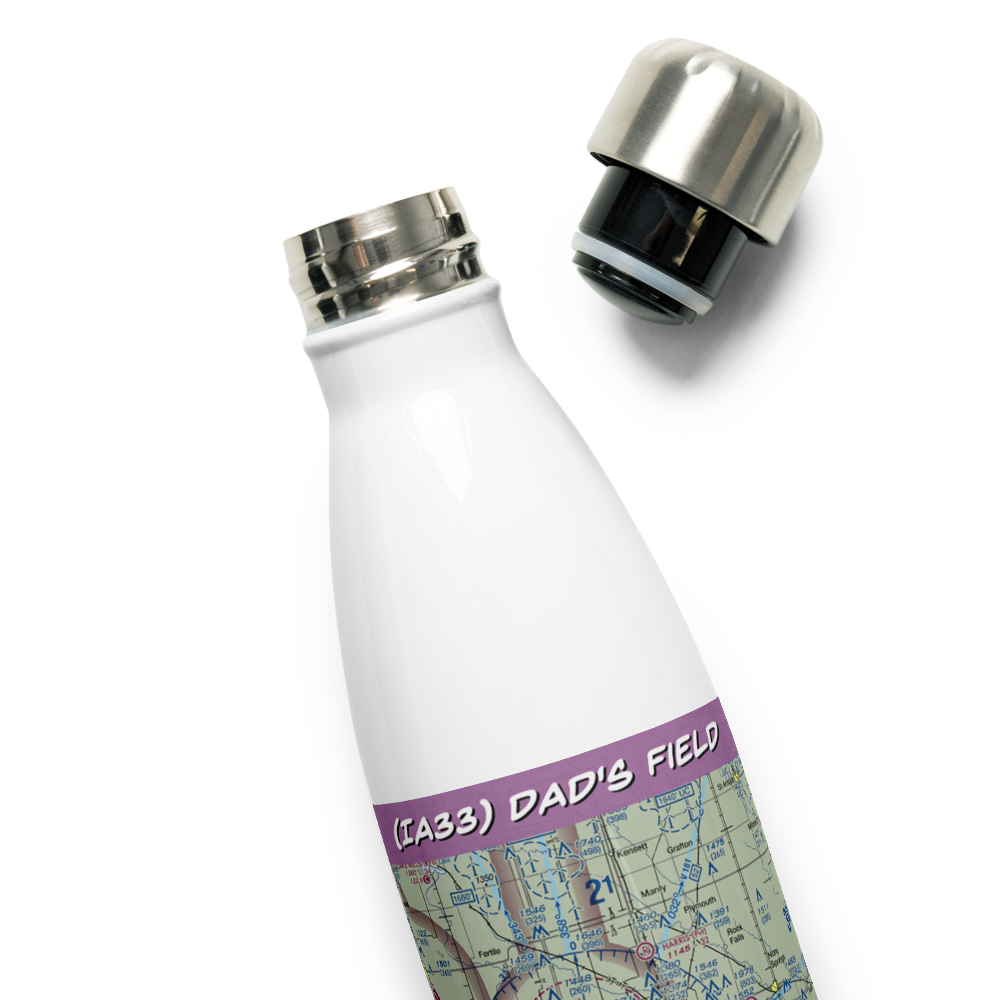 Dad's Field (IA33) VFR Sectional Water Bottle 