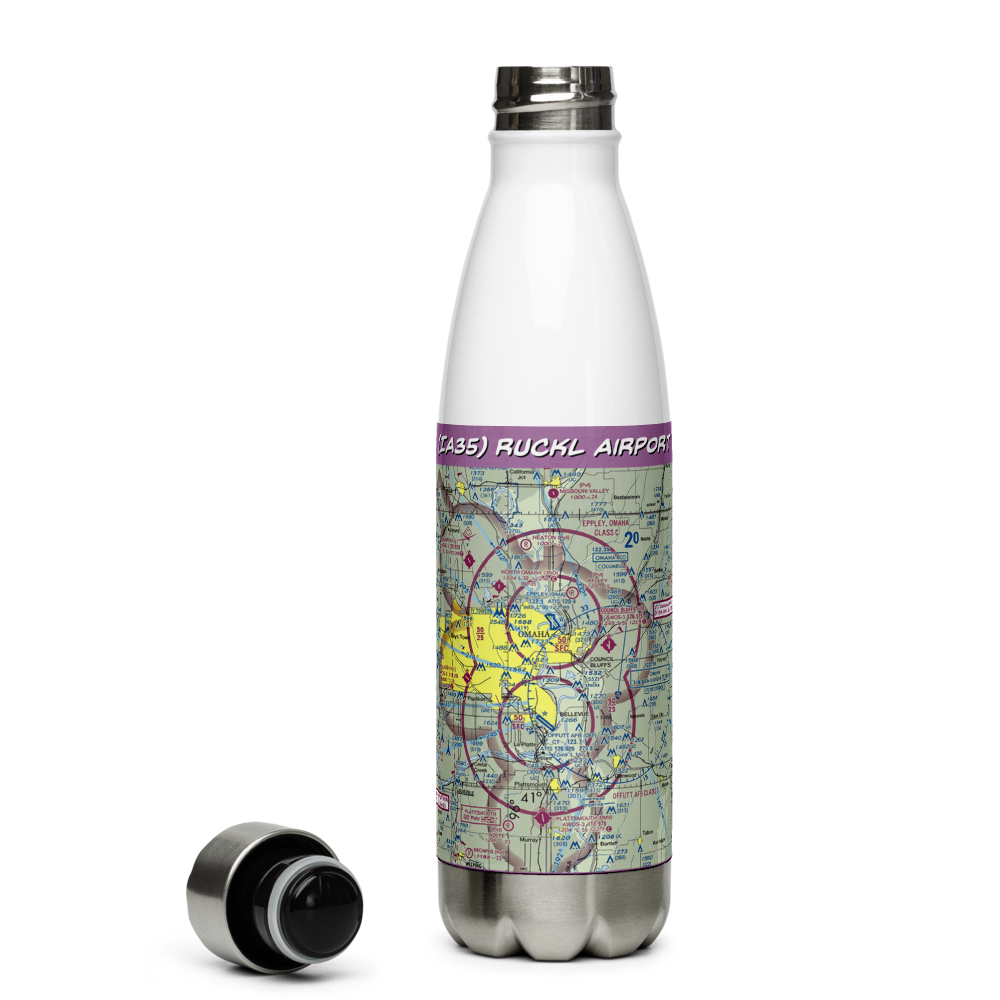 Ruckl Airport (IA35) VFR Sectional Water Bottle 