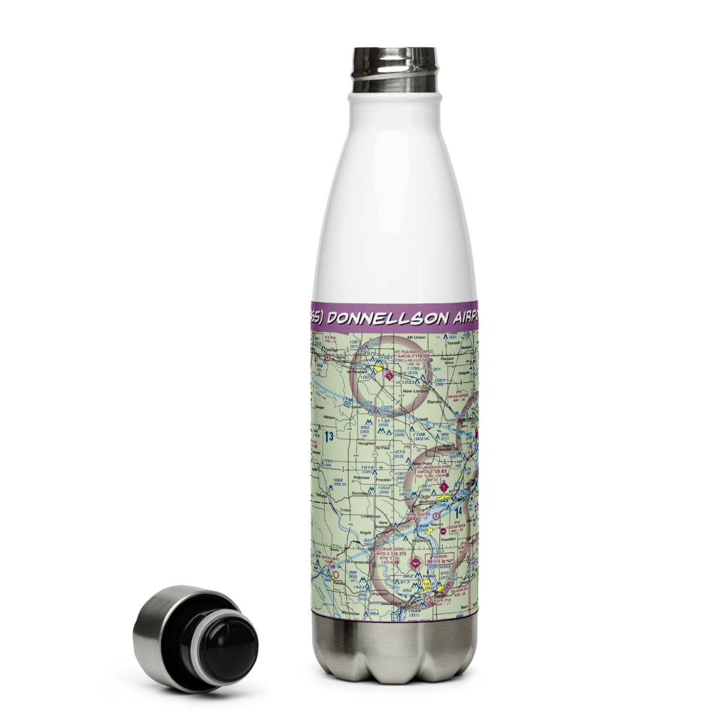 Donnellson Airport (IA65) VFR Sectional Water Bottle 