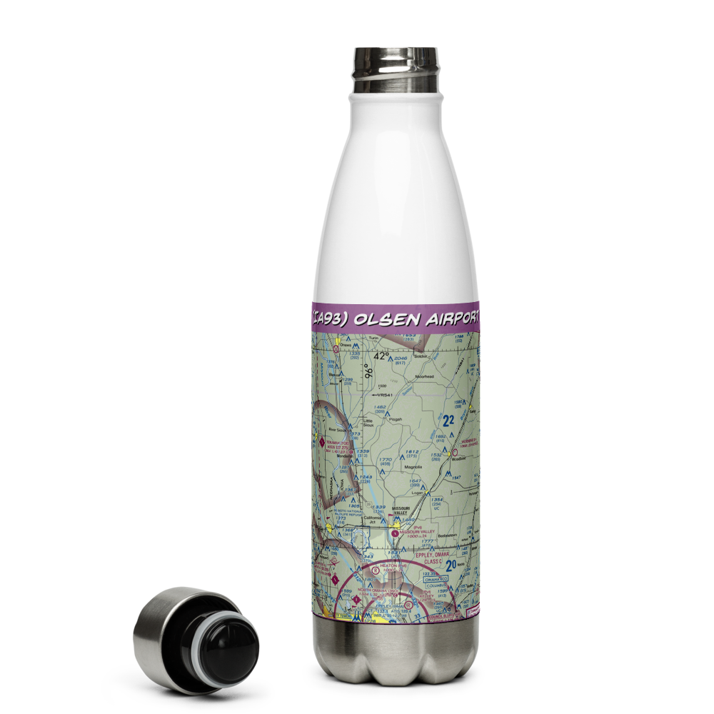 Olsen Airport (IA93) VFR Sectional Water Bottle 