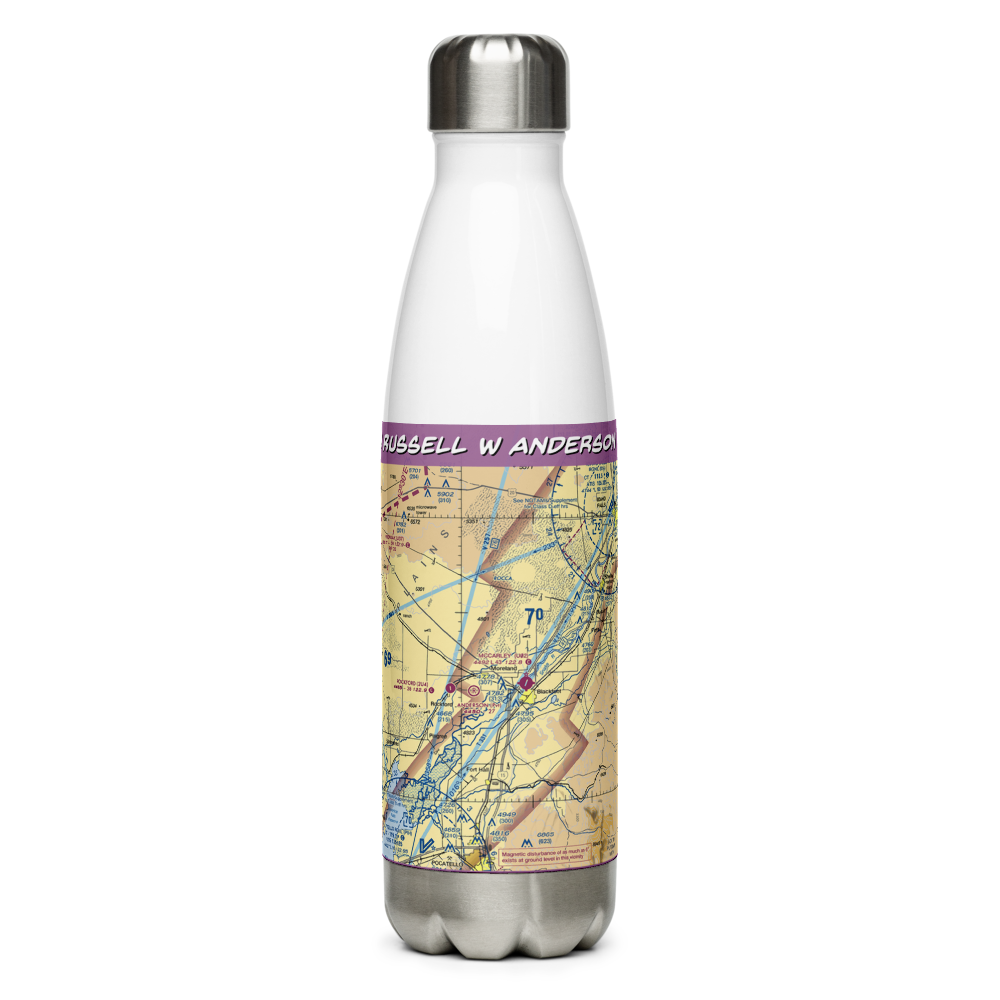 Russell W Anderson Strip (ID12) VFR Sectional Water Bottle 