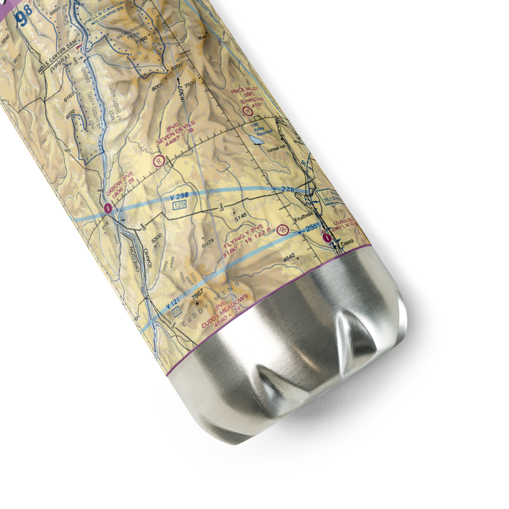 Seven Devils Airport (ID17) VFR Sectional Water Bottle 