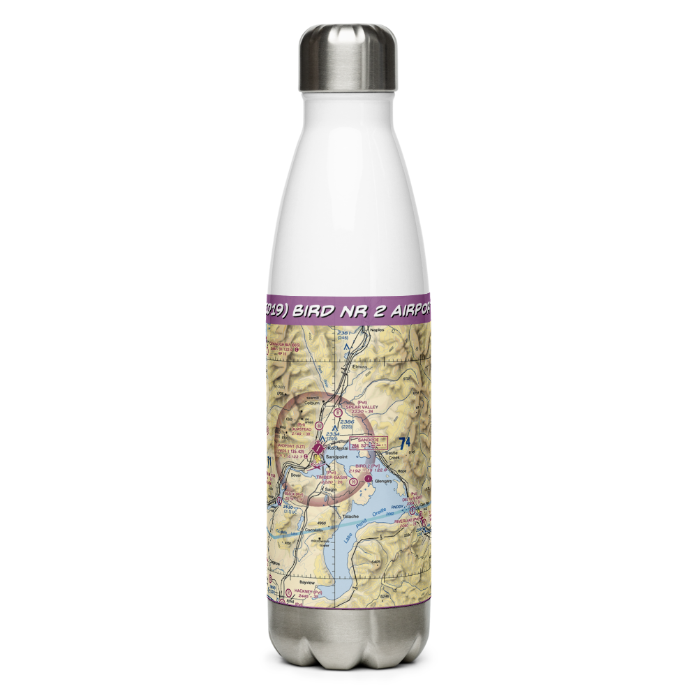 Bird Nr 2 Airport (ID19) VFR Sectional Water Bottle 