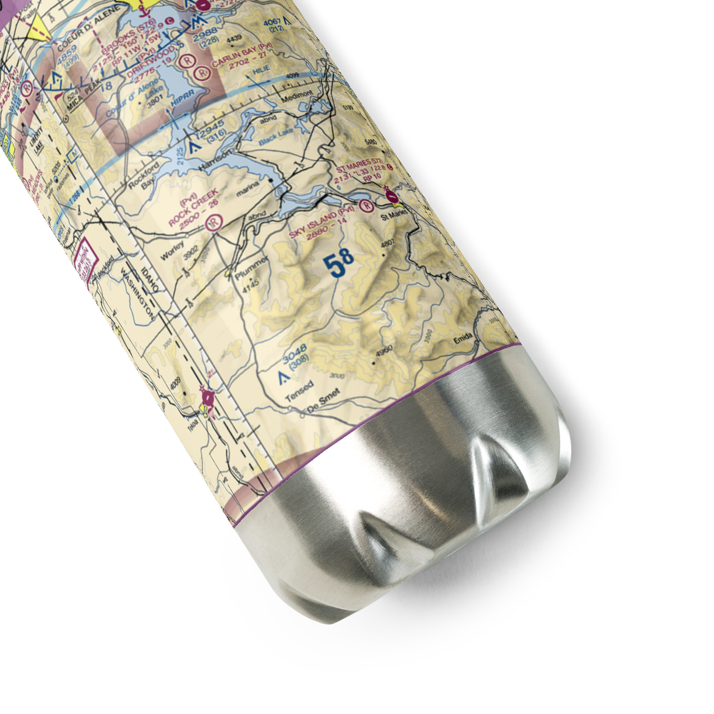 Rock Creek Farm Airport (ID23) VFR Sectional Water Bottle 