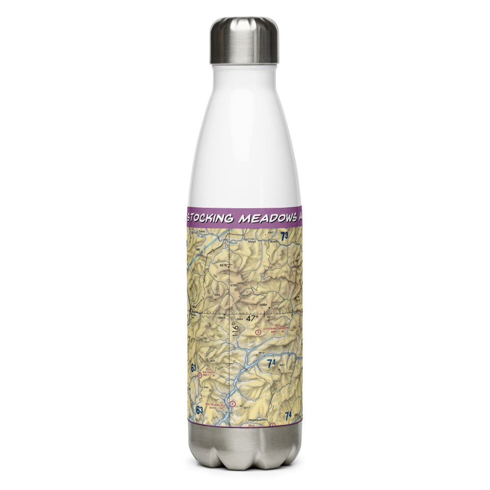 Stocking Meadows Airport (ID33) VFR Sectional Water Bottle 