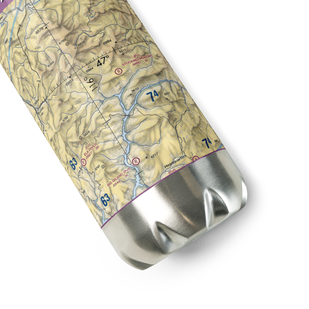 Stocking Meadows Airport (ID33) VFR Sectional Water Bottle 